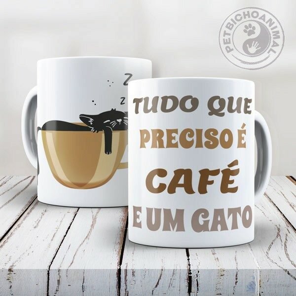 Caneca Café e Gato