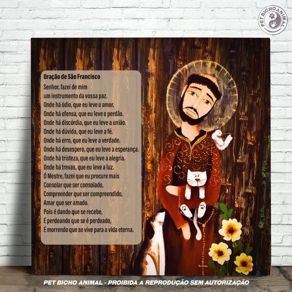 PBAAZU2003001 Azulejo Decorativo - Oração São Francisco de Assis 1
