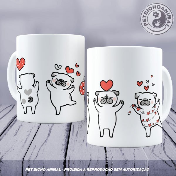 Caneca - Pugs Apaixonados