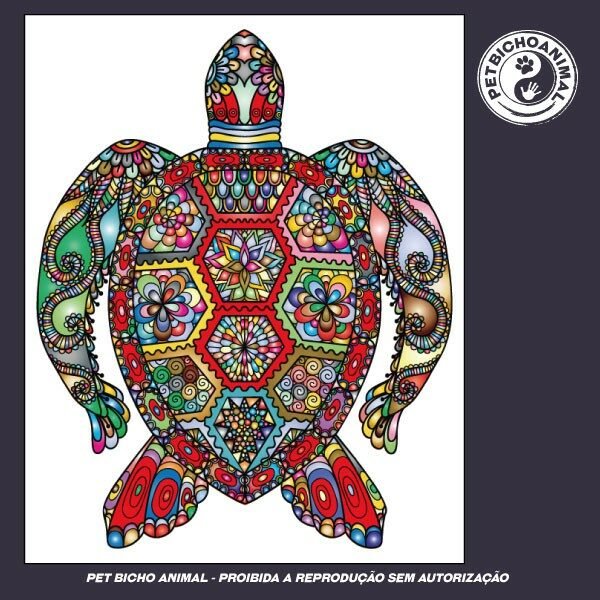 Camiseta - Tartaruga Colorida 4 Camiseta - Tartaruga Colorida - Imagem 2