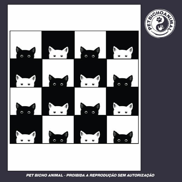 Camiseta - Xadrez de Gatos - Imagem 3