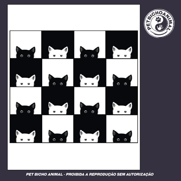 Camiseta - Xadrez de Gatos 3