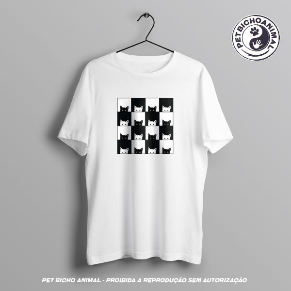 Camiseta - Xadrez de Gatos 2
