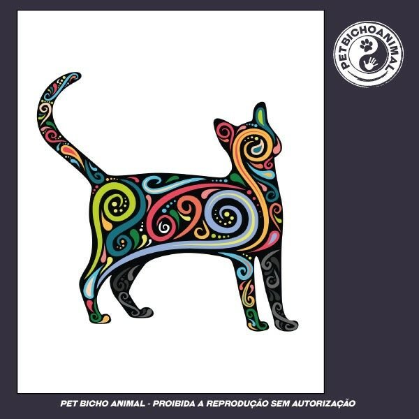 Camiseta - Gato Psicodélico 5 Camiseta - Gato Psicodélico - Imagem 3