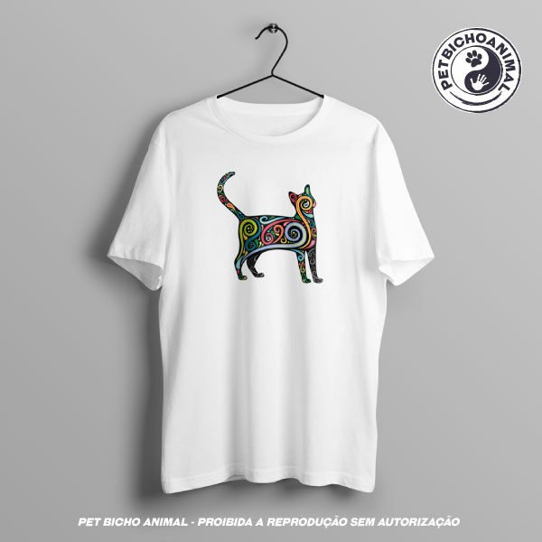 Camiseta - Gato Psicodélico 4 Camiseta - Gato Psicodélico - Imagem 2