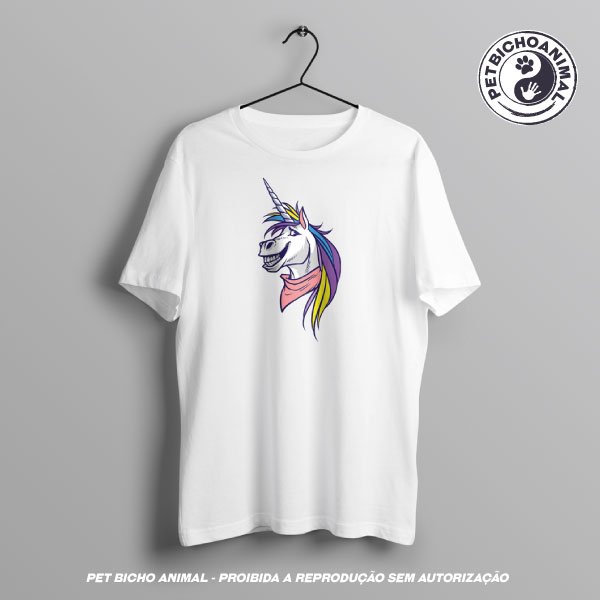 Camiseta - Unicórnio Sorridente 1 Camiseta - Unicórnio Sorridente 2