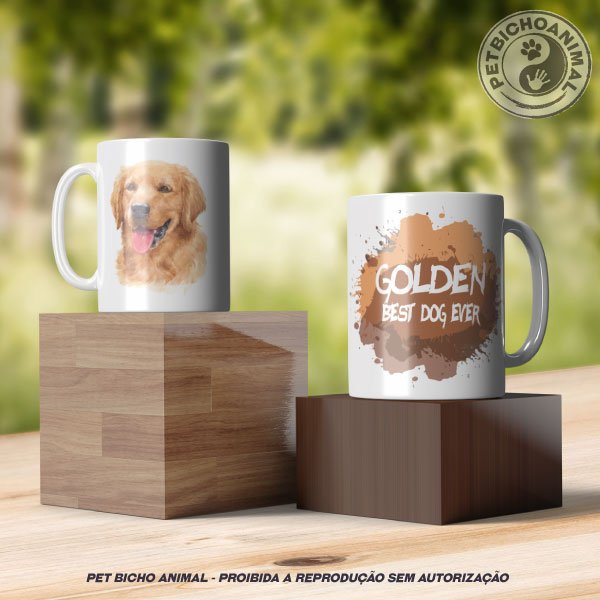 Caneca Coleção Best Dog Ever - Raça Golden 1 Caneca Coleção Best Dog Ever - Raça Golden 2