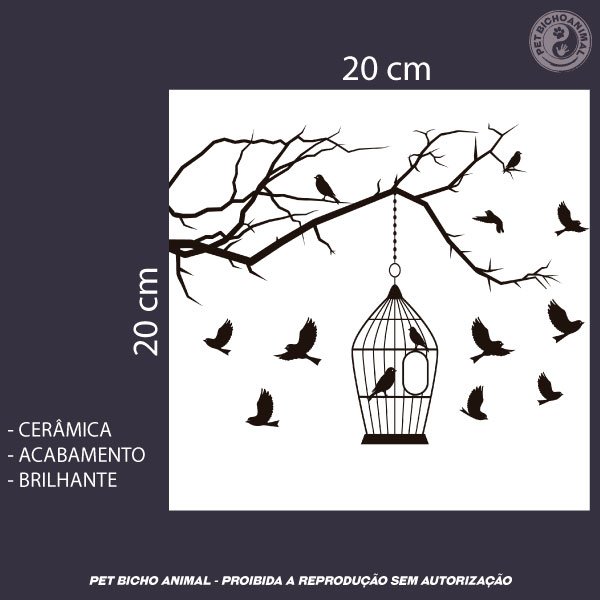 Azulejo Decorativo - Pássaros Livres 1 Azulejo Decorativo - Pássaros Livres 2