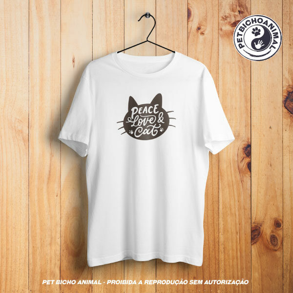 Camiseta - Peace, Love & Cat 5