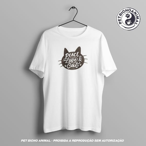 Camiseta - Peace, Love & Cat - Imagem 3