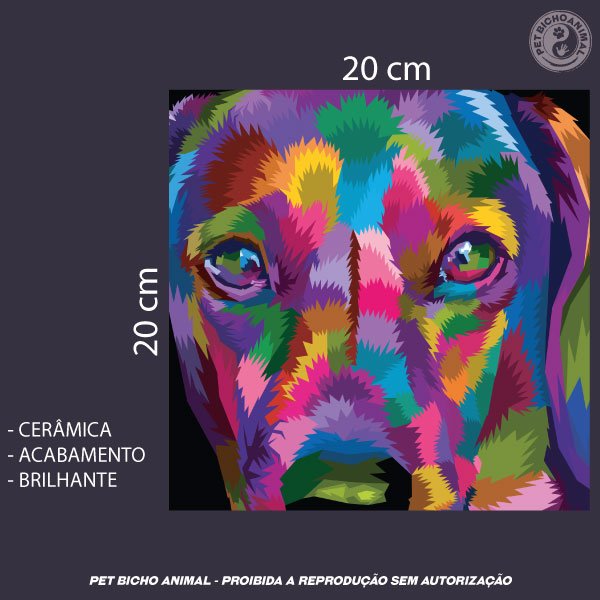 Azulejo Decorativo - Cachorro em Cores 2
