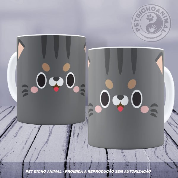 PBACAN 2008088A Caneca Coleção Kids - Cara de Gato 5 1