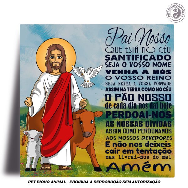 Azulejo Decorativo - Jesus e a Oração Pai Nosso 1 Azulejo Decorativo - Jesus e a Oração Pai Nosso 2