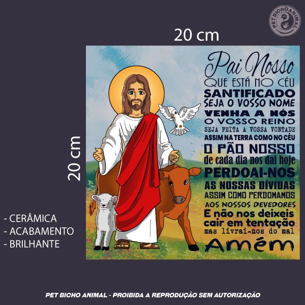 Azulejo Decorativo - Jesus e a Oração Pai Nosso 2 Azulejo Decorativo - Jesus e a Oração Pai Nosso 3