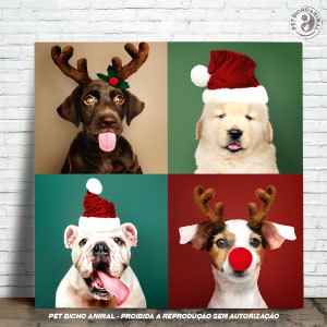 Azulejo Decorativo - Cãezinhos de Natal 16