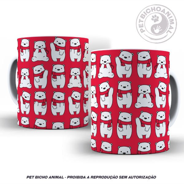 Caneca - Ursos de Natal 1 Caneca - Ursos de Natal 2
