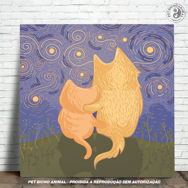 PBAAZU2012022A Azulejo Decorativo - Amizade em uma Noite Estrelada 1