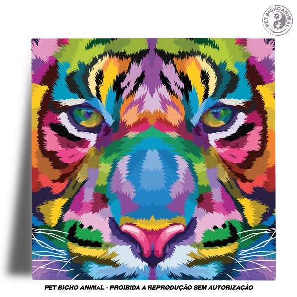 Azulejo Decorativo - Tigre em Cores 1 Azulejo Decorativo - Tigre em Cores 2