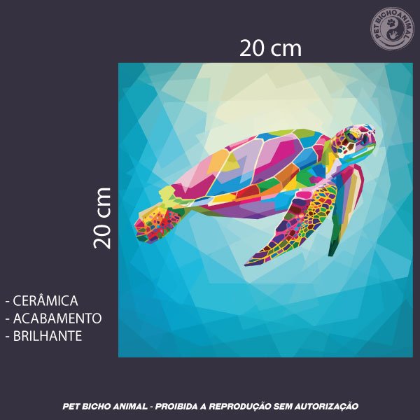 Azulejo Decorativo - Tartaruga em Cores 3