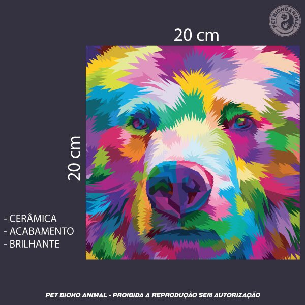 Azulejo Decorativo - Urso em Cores - Imagem 3