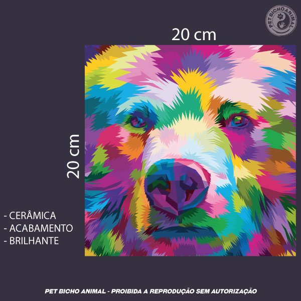 Azulejo Decorativo - Urso em Cores 3