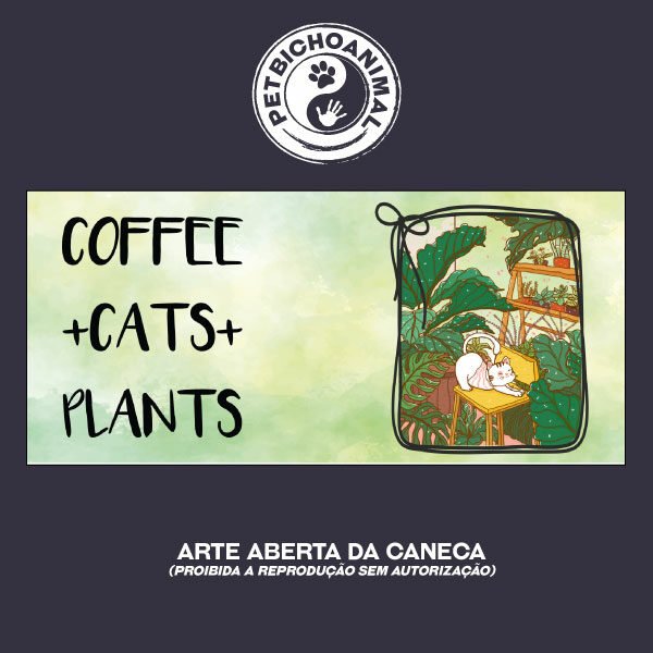 Caneca - Café, Gatos e Plantas 5 Caneca - Café, Gatos e Plantas - Imagem 3