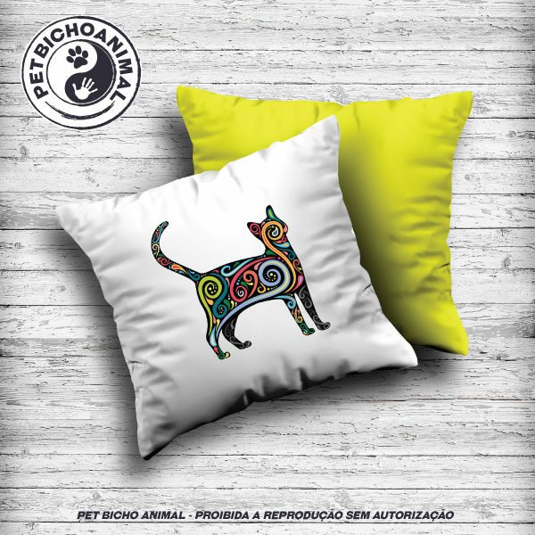Almofada Gato Psicodélico