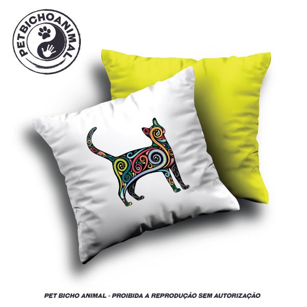 Almofada Gato Psicodélico 1 Almofada Gato Psicodélico 2