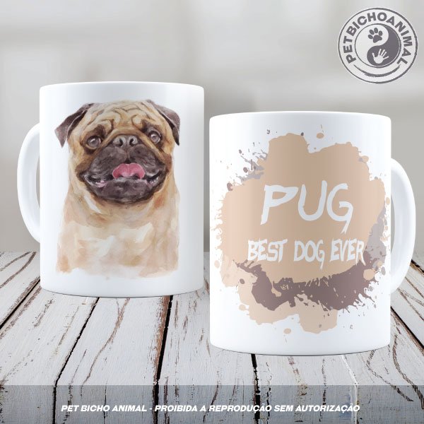 PBACAN 2101120A Caneca Coleção Best Dog Ever – Raça Pug 1