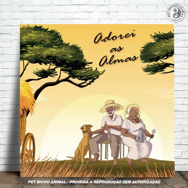 PBAAZU2103030A Azulejo Decorativo - Pretos Velhos e Animais 1