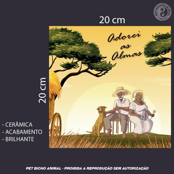 Azulejo Decorativo - Pretos Velhos e Animais 5 Azulejo Decorativo - Pretos Velhos e Animais - Imagem 3