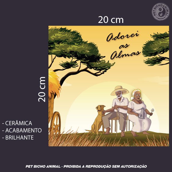 Azulejo Decorativo - Pretos Velhos e Animais 2 Azulejo Decorativo - Pretos Velhos e Animais 3