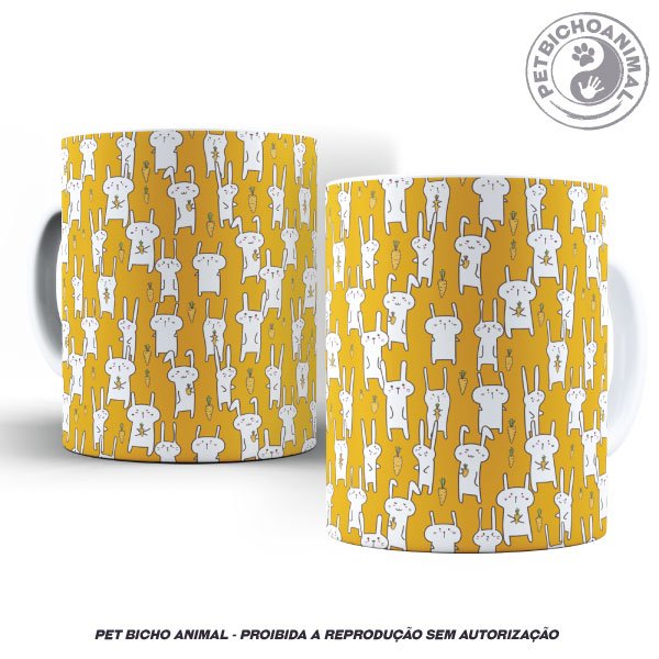 Caneca - Coelhos e Cenouras 1 Caneca - Coelhos e Cenouras 2
