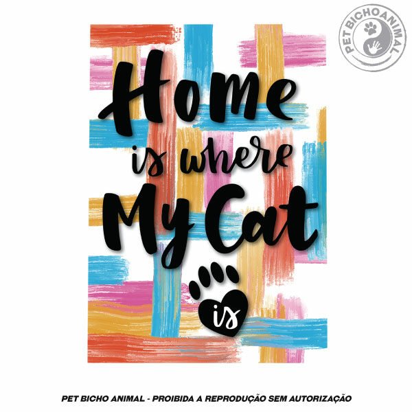 Quadro Lar é Onde Meu Gato Está 5 Quadro Lar é Onde Meu Gato Está - Imagem 3