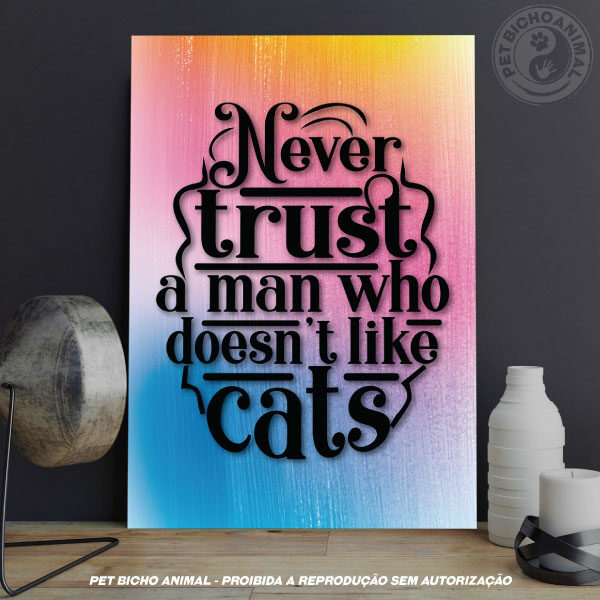 Quadro Nunca Confie em um Homem que não Gosta de Gatos 28