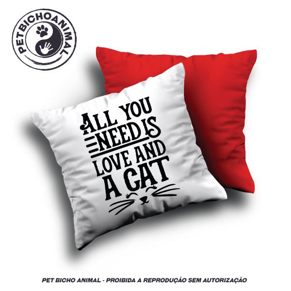 Almofada All You Need is Love and a Cat 2