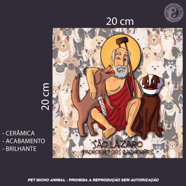 Azulejo Decorativo - São Lázaro - Padroeiro dos Cachorros 3