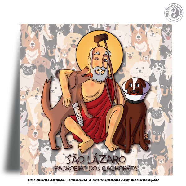 Azulejo Decorativo - São Lázaro - Padroeiro dos Cachorros 2