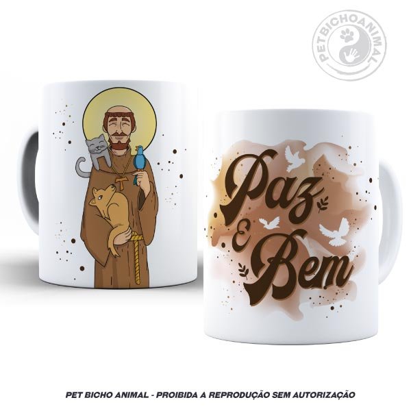 Caneca - Saudação Franciscana 2 Caneca - Saudação Franciscana 3