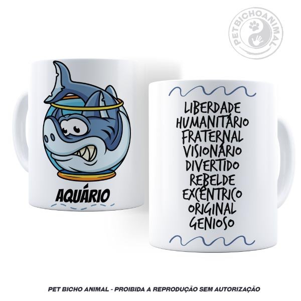 Caneca - Signo Aquário 1 Caneca - Signo Aquário 2