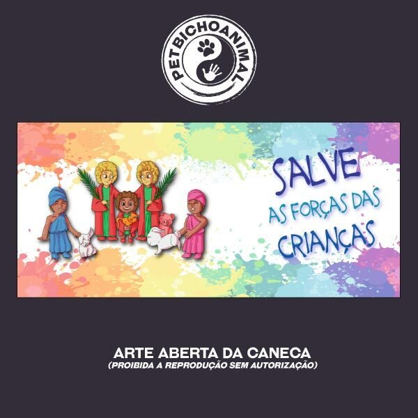 Caneca - Cosme, Damião e Doum com Crianças e Animais 5 Caneca - Cosme, Damião e Doum com Crianças e Animais - Imagem 3