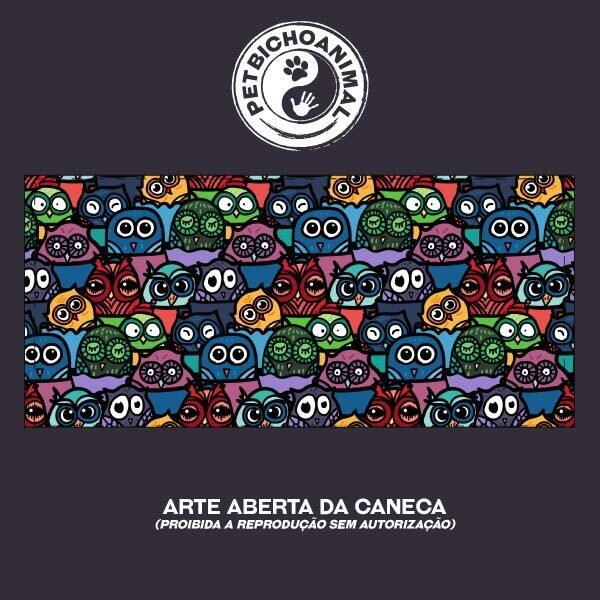 Caneca - Corujas Coloridas 5 Caneca - Corujas Coloridas - Imagem 3