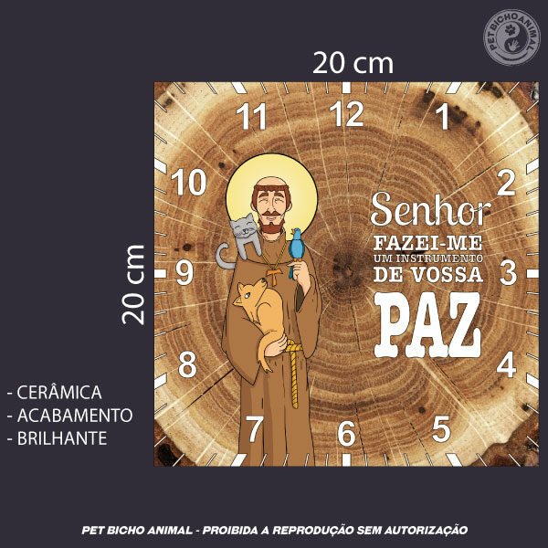 Relógio de Mesa - São Francisco de Assis - Edição Especial 6 Relógio de Mesa - São Francisco de Assis -  Edição Especial - Imagem 3