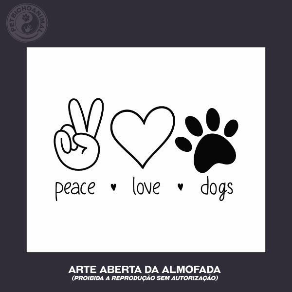 Almofada Peace, Love, Dogs - Imagem 3