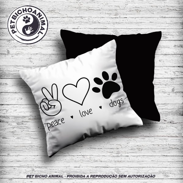 Almofada Peace, Love, Dogs 1