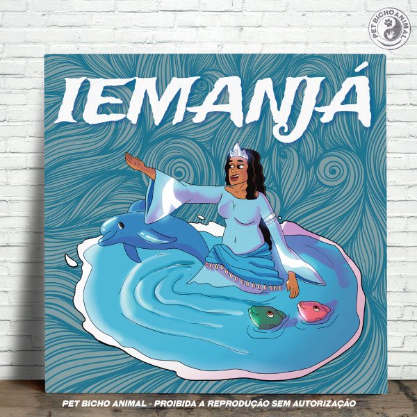 PBAAZU2104039A Azulejo Decorativo - Coleção Orixás e os Animais – Iemanjá 1