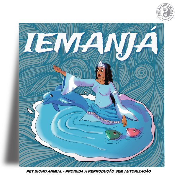 Azulejo Decorativo - Coleção Orixás e os Animais – Iemanjá 1 Azulejo Decorativo - Coleção Orixás e os Animais – Iemanjá 2