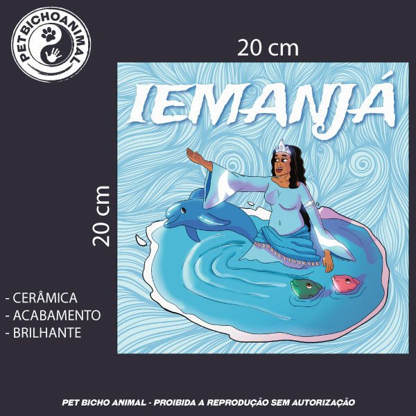 Azulejo Decorativo - Coleção Orixás e os Animais – Iemanjá 5 Azulejo Decorativo - Coleção Orixás e os Animais – Iemanjá - Imagem 3
