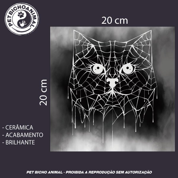 Azulejo Decorativo - Gato - Halloween 3