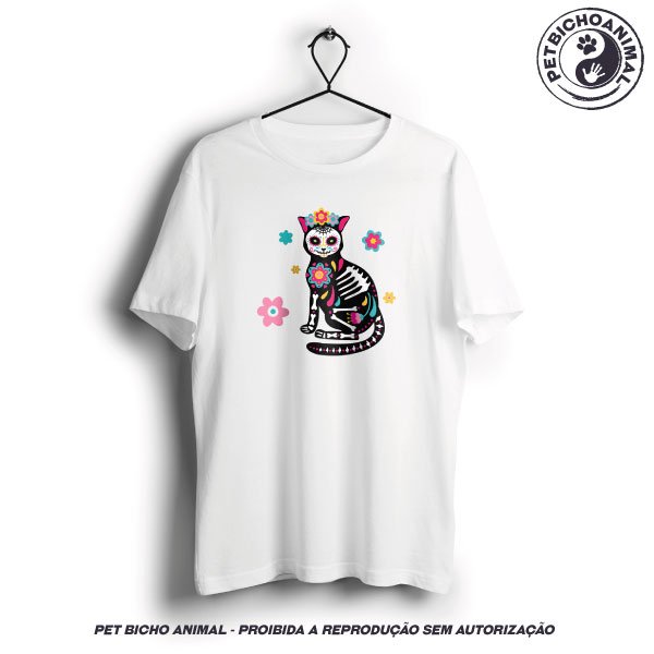 Camiseta - Gato Mexicano - Día de Muertos - Modelo 3 1 Camiseta - Gato Mexicano - Día de Muertos - Modelo 3 2